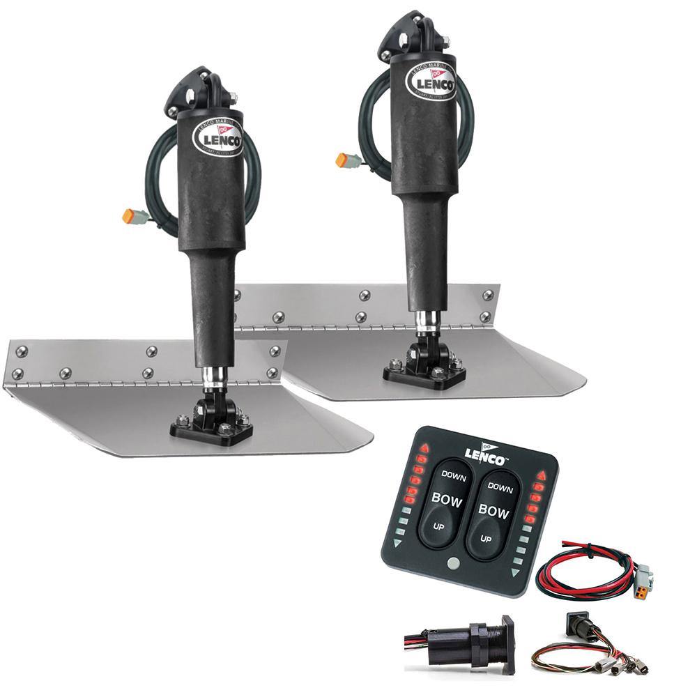 Lenco 9" x 9" Standard Trim Tab Kit w/LED Indicator Switch Kit 12V [TT9X9I] - Bulluna.com