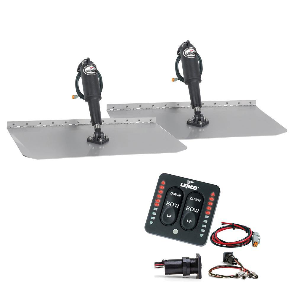 Lenco 12" x 18" Standard Trim Tab Kit w/LED Indicator Switch Kit 12V [TT12X18I] - Bulluna.com