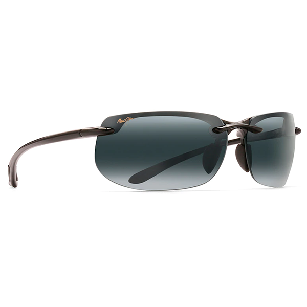 Maui Jim Banyans Gloss Black - Neutral Grey Sunglasses - Bulluna.com