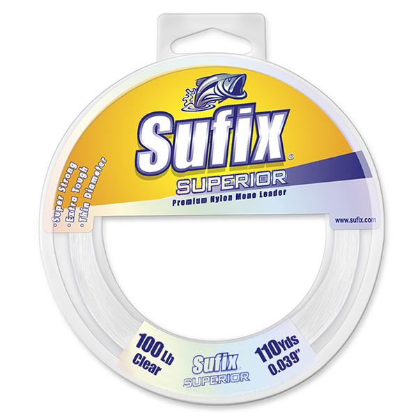 Sufix Superior Monofilament Leader - 100 Pounds 110 Yards - Clear - Bulluna.com