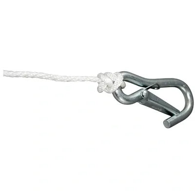 Marpac Solid Braid Nylon Anchor Lines with Zinc-Plated Hook - 3/16 Inch x 150 Feet - White - 154 Pounds - Bulluna.com