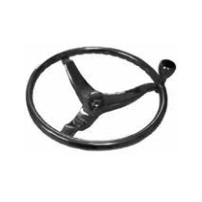 Marpac Stainless Steel Steering Wheel With Control Knob - Without Cap Nut - 13-1/2 Inch Diameter - Black Powder Coat - Bulluna.com