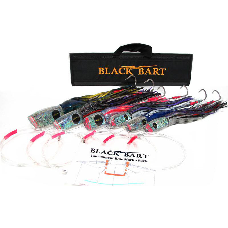 Black Bart Tournament Blue Marlin Rigged Lure Pack 80-130 Pound Tackle - Bulluna.com