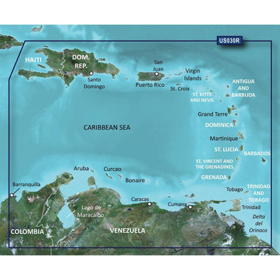 Garmin BlueChart g3 Vision HD - VUS030R - Southeast Caribbean - microSD/SD [010-C0731-00] - Bulluna.com