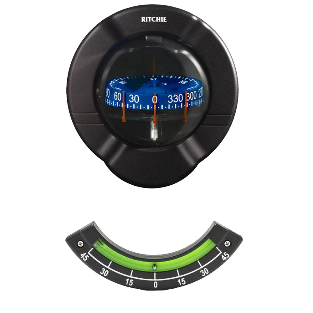 Ritchie SR-2 Venture Sail Boat Compass w/Clinometer - Bulkhead Mount - Black [SR-2] - Bulluna.com