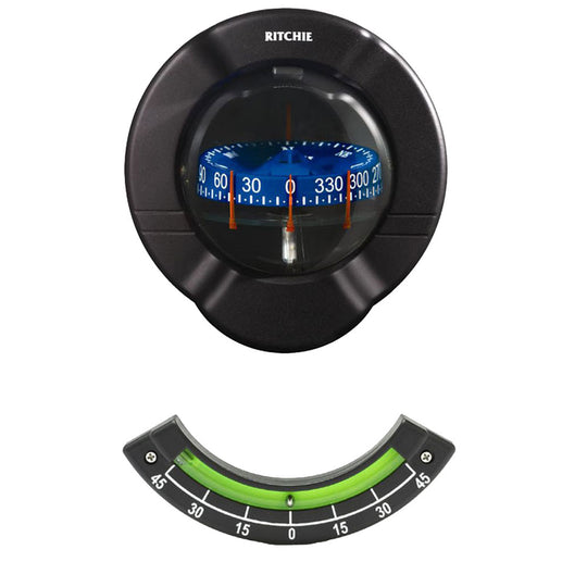 Ritchie SR-2 Venture Sail Boat Compass w/Clinometer - Bulkhead Mount - Black [SR-2] - Bulluna.com