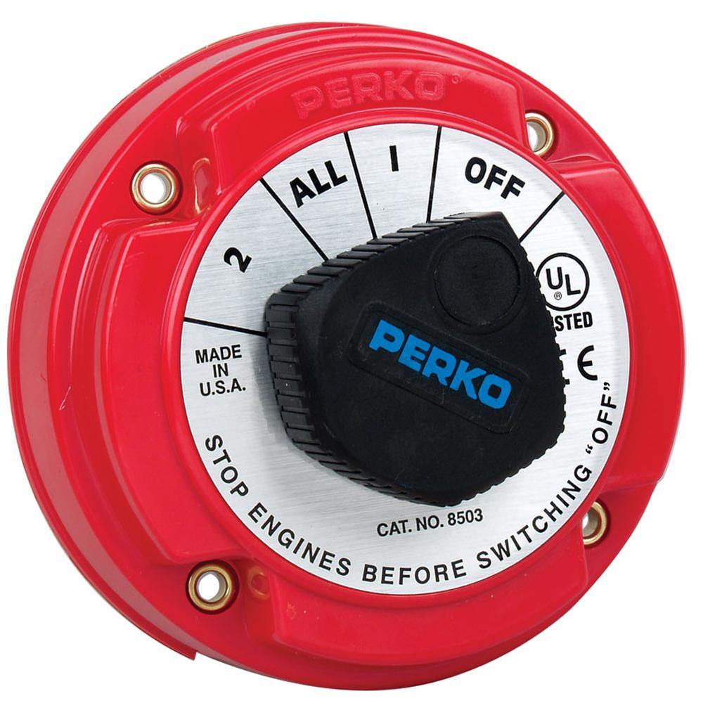Perko 8503DP Medium Duty Battery Selector Switch w/Alternator Field Disconnect w/o Key Lock [8503DP] - Bulluna.com