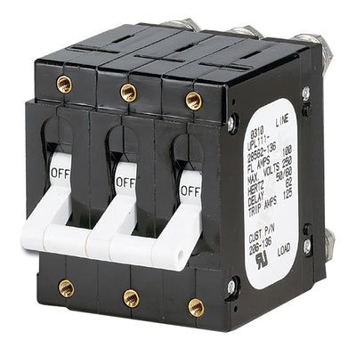 Paneltronics 'C' Frame Magnetic Circuit Breaker - 100 Amp - Triple Pole - White [206-136] - Bulluna.com