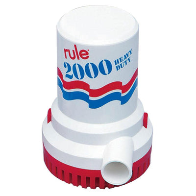 Rule 2000 GPH Non-Automatic Bilge Pump w/6' Leads [10-6UL] - Bulluna.com