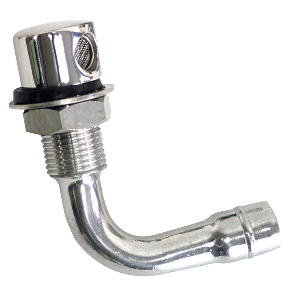 Whitecap Fuel Vent - Round Head, 90 Degree, 5/8" Hose [6023C] - Bulluna.com