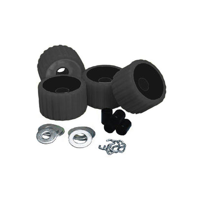 C.E. Smith Ribbed Roller Replacement Kit - 4 Pack - Black [29210] - Bulluna.com
