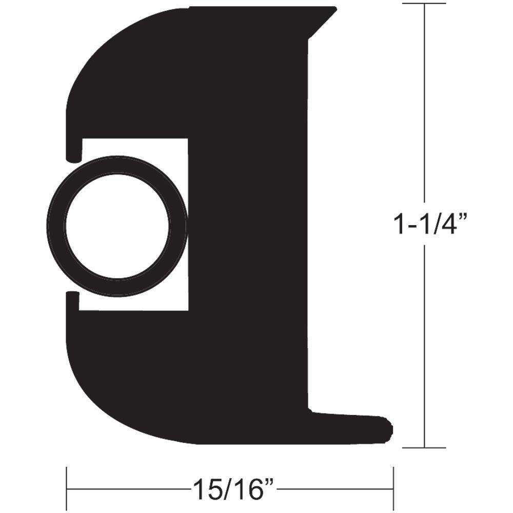 TACO Flex Vinyl Rub Rail Kit - Black w/Black Insert - 50' - 1-1/4" [V11-3447BBK50-2] - Bulluna.com