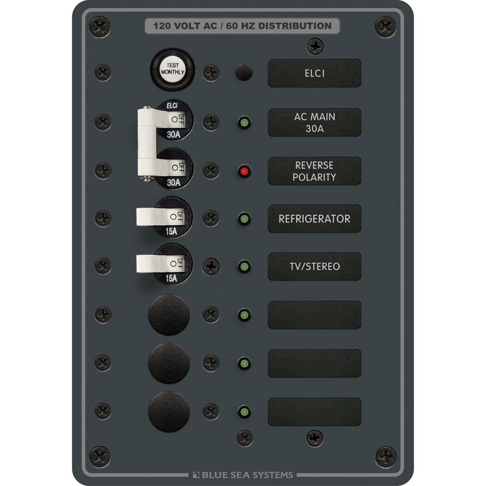 Blue Sea 8101 ELCI GFCI Panel AC 5 Position [8101] - Bulluna.com
