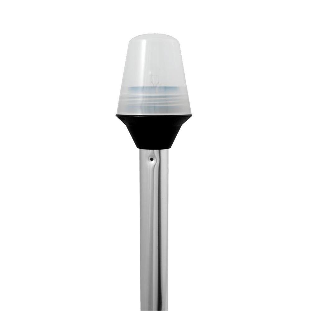 Attwood Frosted Globe All-Around Pole Light w/2-Pin Locking Collar Pole - 12V - 36" [5110-36-7] - Bulluna.com