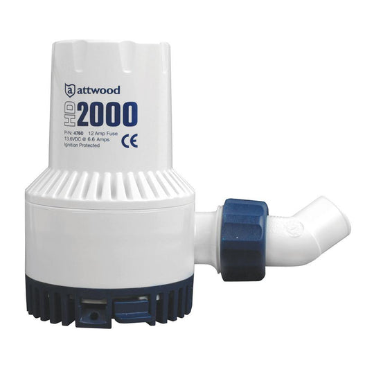 Attwood Heavy-Duty Bilge Pump 2000 Series - 12V - 2000 GPH [4760-4] - Bulluna.com