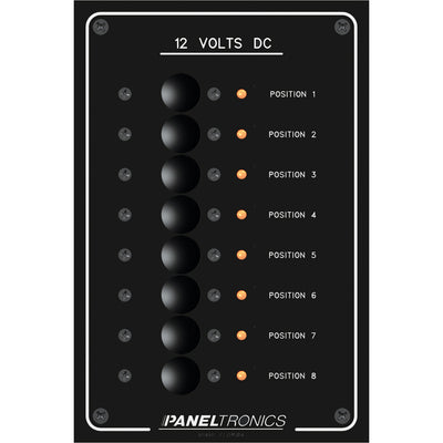 Paneltronics Standard Panel - DC 8 Position Circuit Breaker w/LEDs [9972208B] - Bulluna.com
