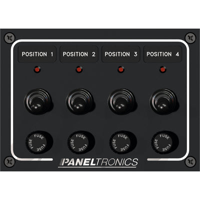 Paneltronics Waterproof Panel - DC 4-Position Toggle Switch & Fuse w/LEDs [9960008B] - Bulluna.com