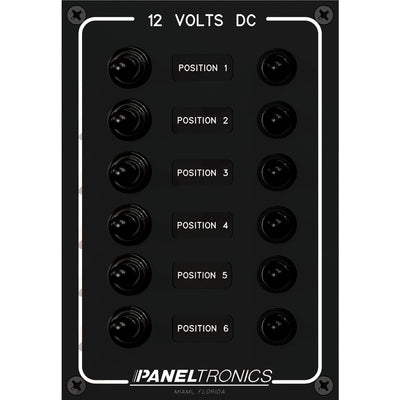 Paneltronics Waterproof Panel - DC 6-Position Toggle Switch & Circuit Breaker [9960016B] - Bulluna.com