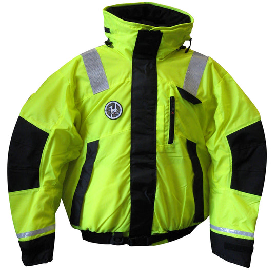 First Watch AB-1100 Flotation Bomber Jacket - Hi-Vis Yellow/Black - XL  [AB-1100-HV-XL]