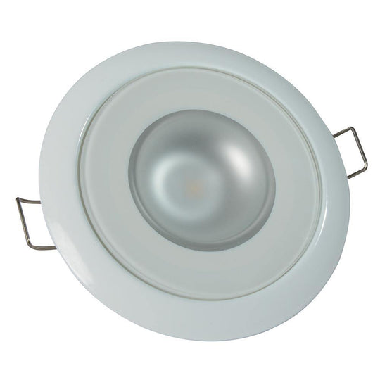 Lumitec Mirage - Flush Mount Down Light - Glass Finish/White Bezel - 2-Color White/Blue Dimming [113121] - Bulluna.com