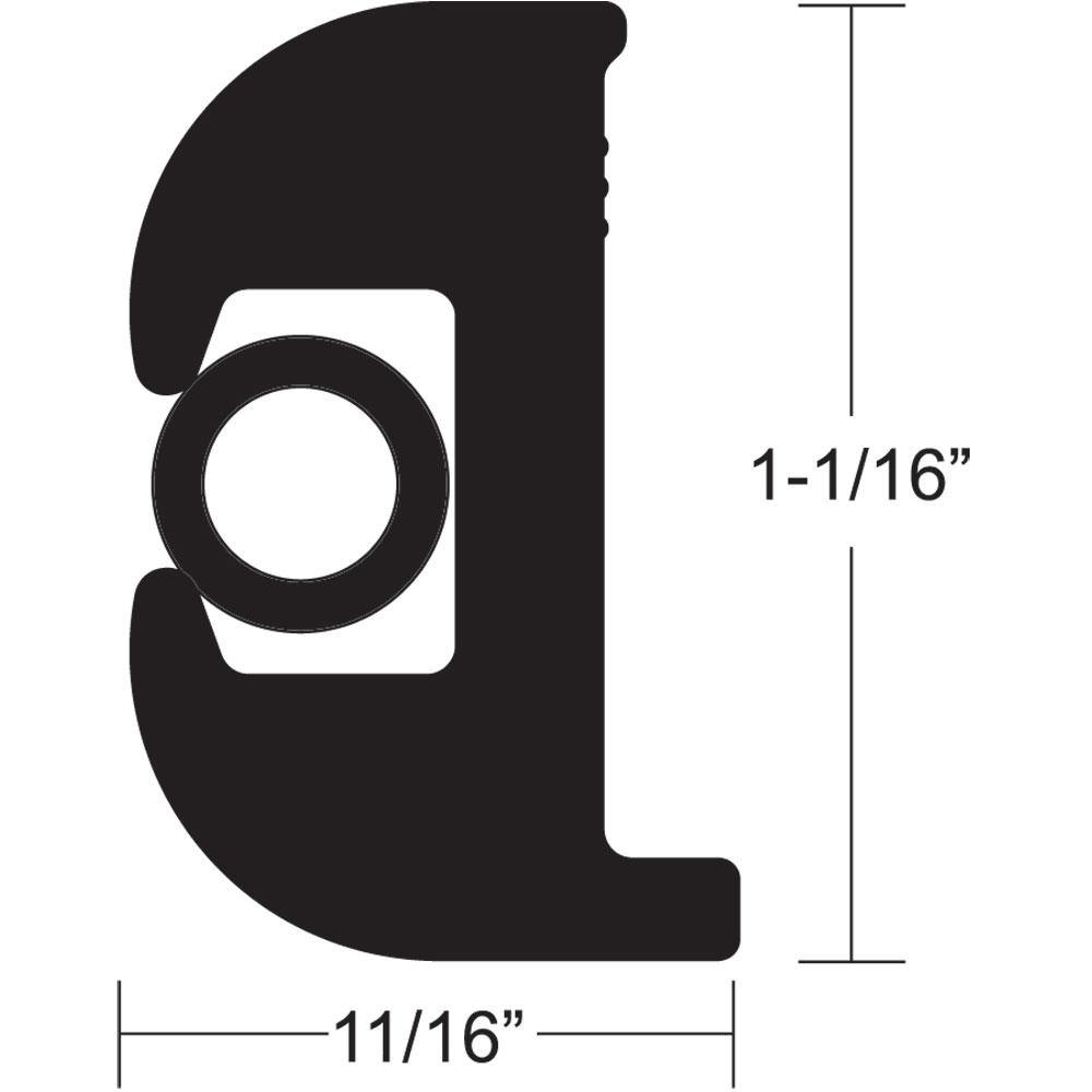 TACO Flex Vinyl Rub Rail Kit - Black w/Black Insert - 70' - 1-1/16" x 11/16" [V11-0809BBK70-2] - Bulluna.com