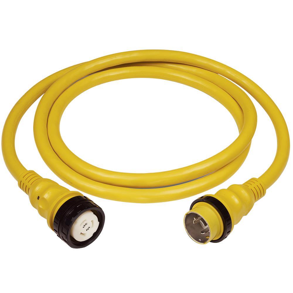 Marinco 50Amp 125/250V Shore Power Cable - 25' - Yellow [6152SPP-25] - Bulluna.com