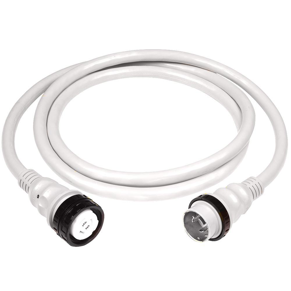 Marinco 50Amp 125/250V Shore Power Cable - 25' - White [6152SPPW-25] - Bulluna.com
