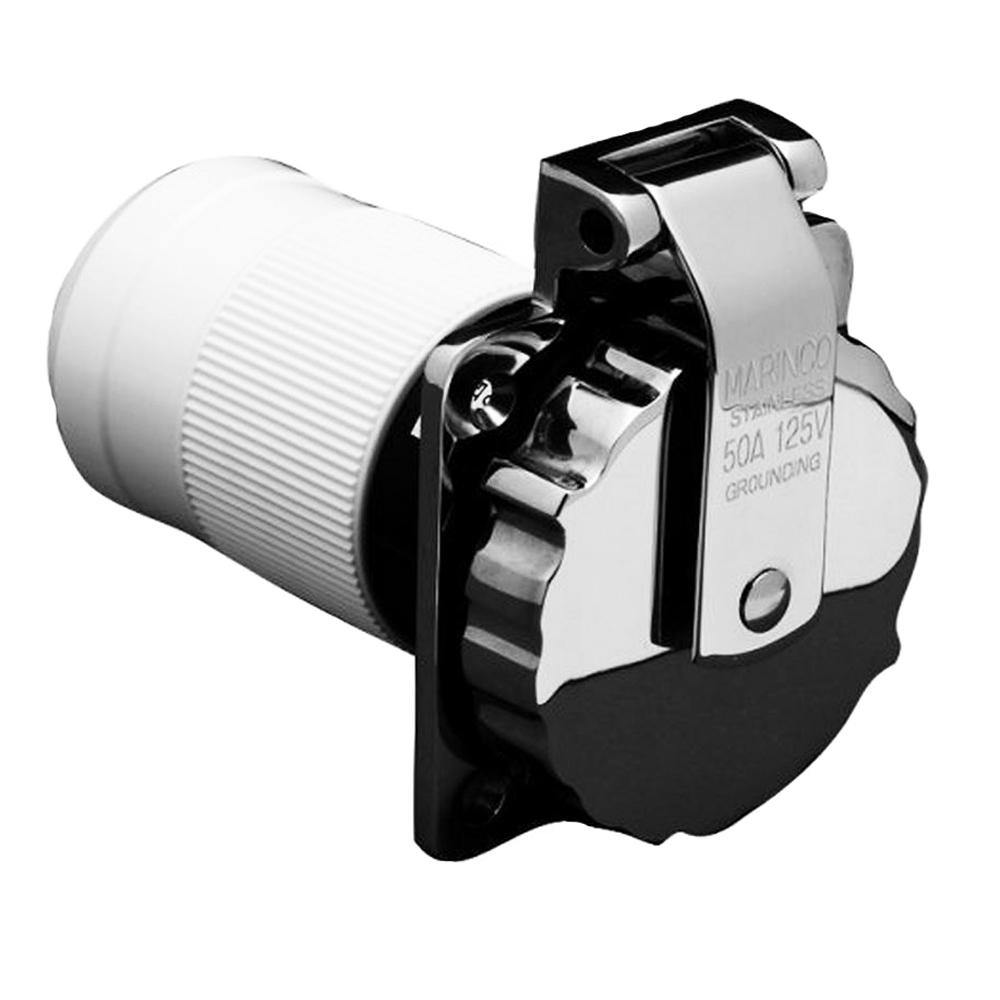 Marinco 6371EL-B 50Amp/125V Stainless Steel Inlet [6371EL-B] - Bulluna.com