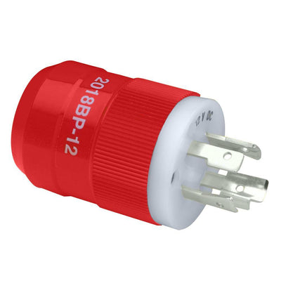 Marinco 2018BP-12 Locking Charger Plug (Male) - Red [2018BP-12] - Bulluna.com