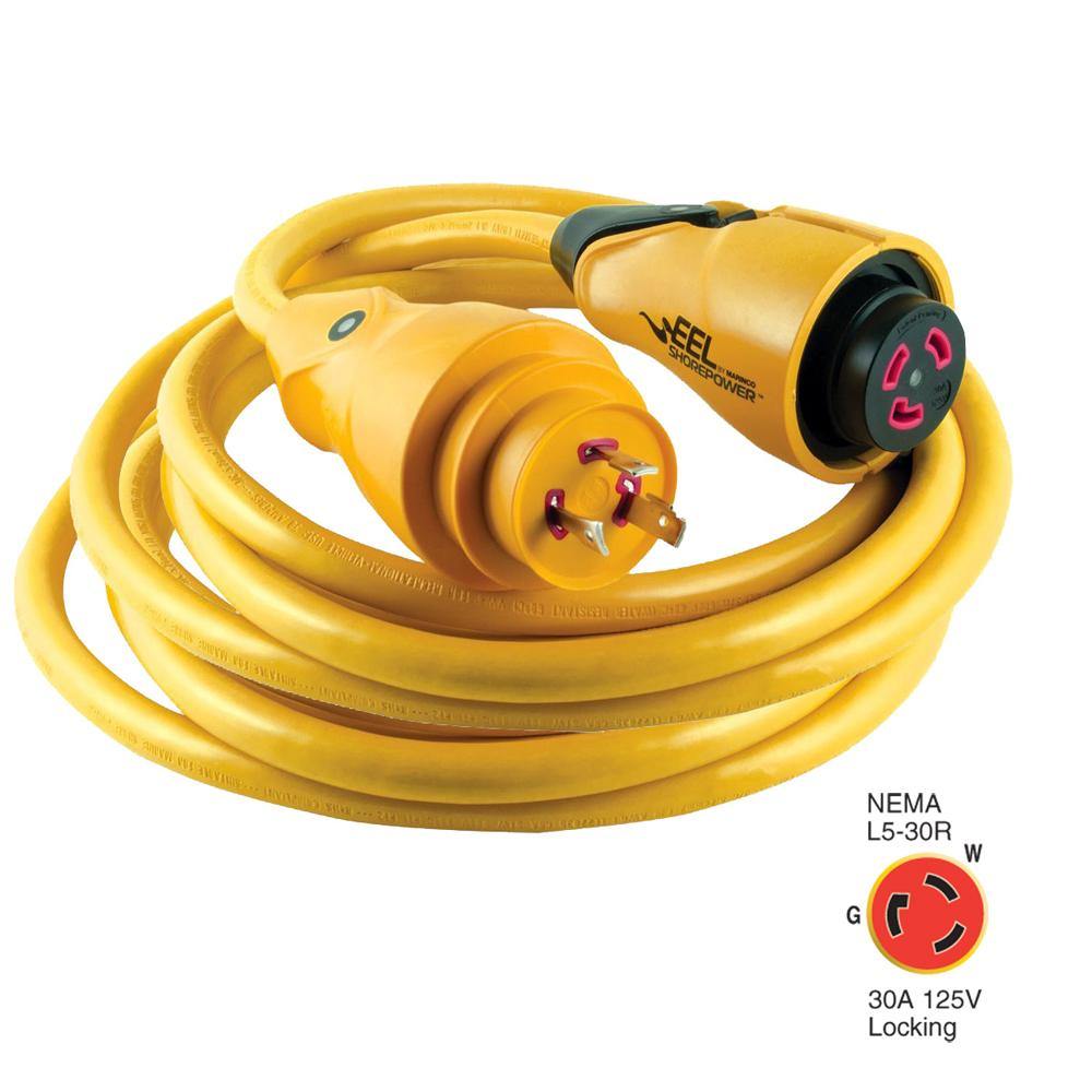 Marinco CS30-25 EEL 30A 125V Shore Power Cordset - 25' - Yellow [CS30-25] - Bulluna.com
