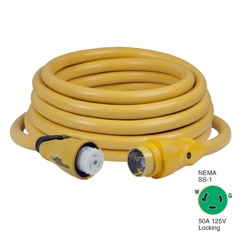 Marinco CS503-50 EEL 50A 125V Shore Power Cordset - 50' - Yellow [CS503-50] - Bulluna.com