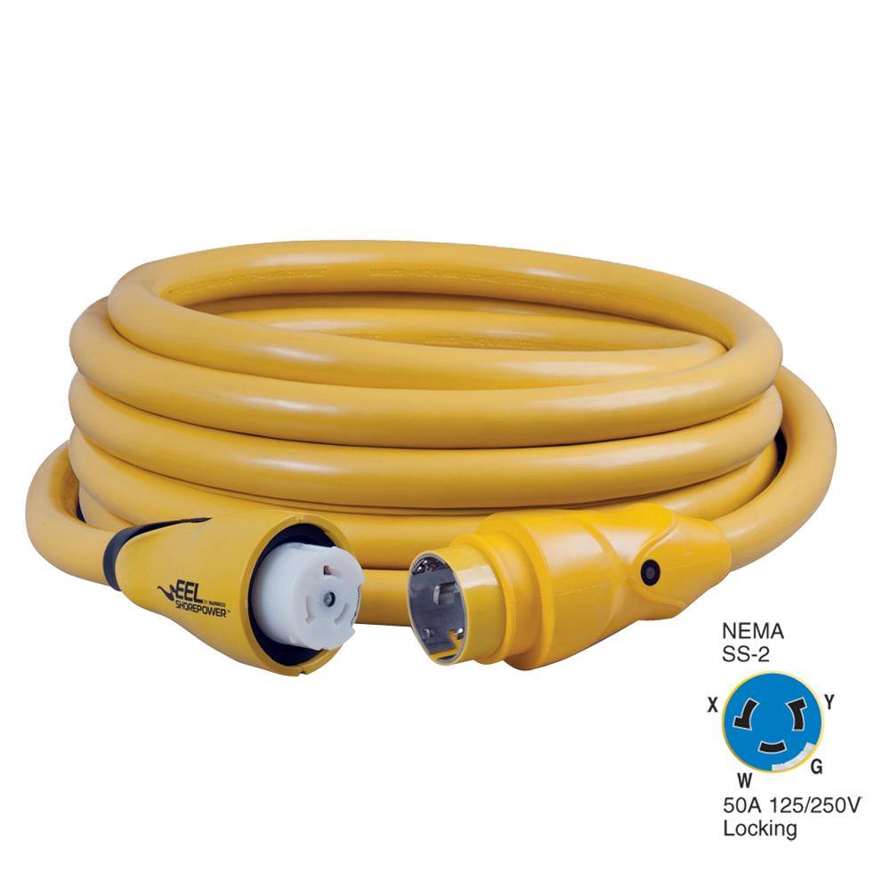 Marinco CS504-25 EEL 50A 125V/250V Shore Power Cordset - 25' - Yellow [CS504-25] - Bulluna.com