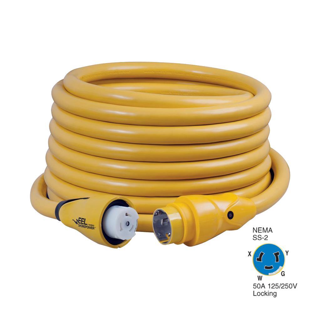 Marinco CS504-50 EEL 50A 125V/250V Shore Power Cordset - 50' - Yellow [CS504-50] - Bulluna.com