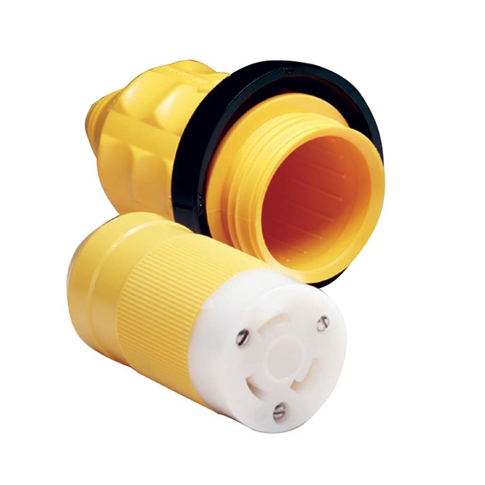Marinco 305CRCN.VPK 30A Female Connector w/Cover & Rings [305CRCN.VPK] - Bulluna.com