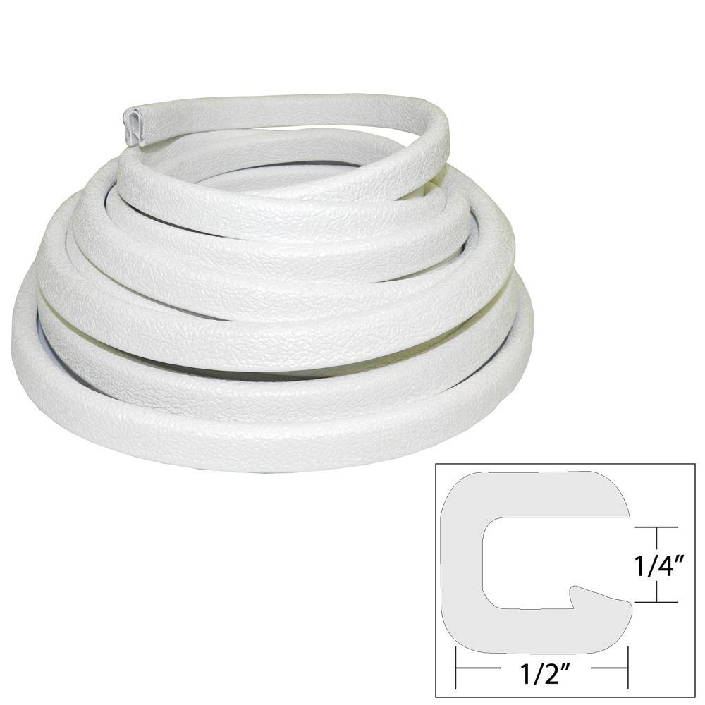 TACO Flexible Vinyl Trim - 1/4" Opening x 1/2"W x 25'L - White [V30-1008W25-1] - Bulluna.com