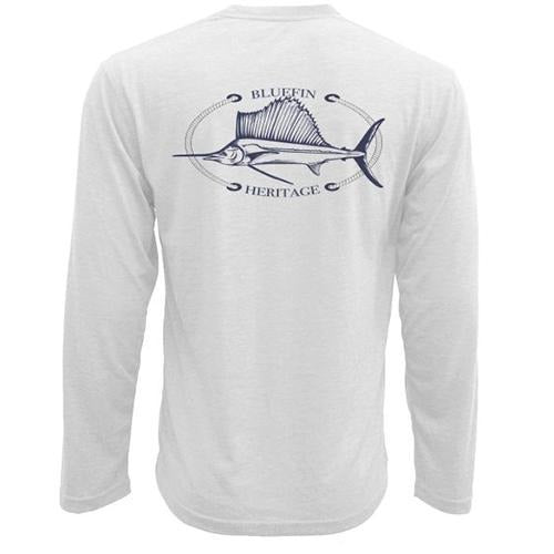 Bluefin USA Heritage White Long Sleeve Tech Sun Shirt - Bulluna.com