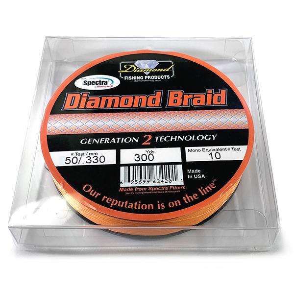 Momoi Diamond Gen 2 Braided Line - 50 Pounds 300 Yards - Orange - Bulluna.com
