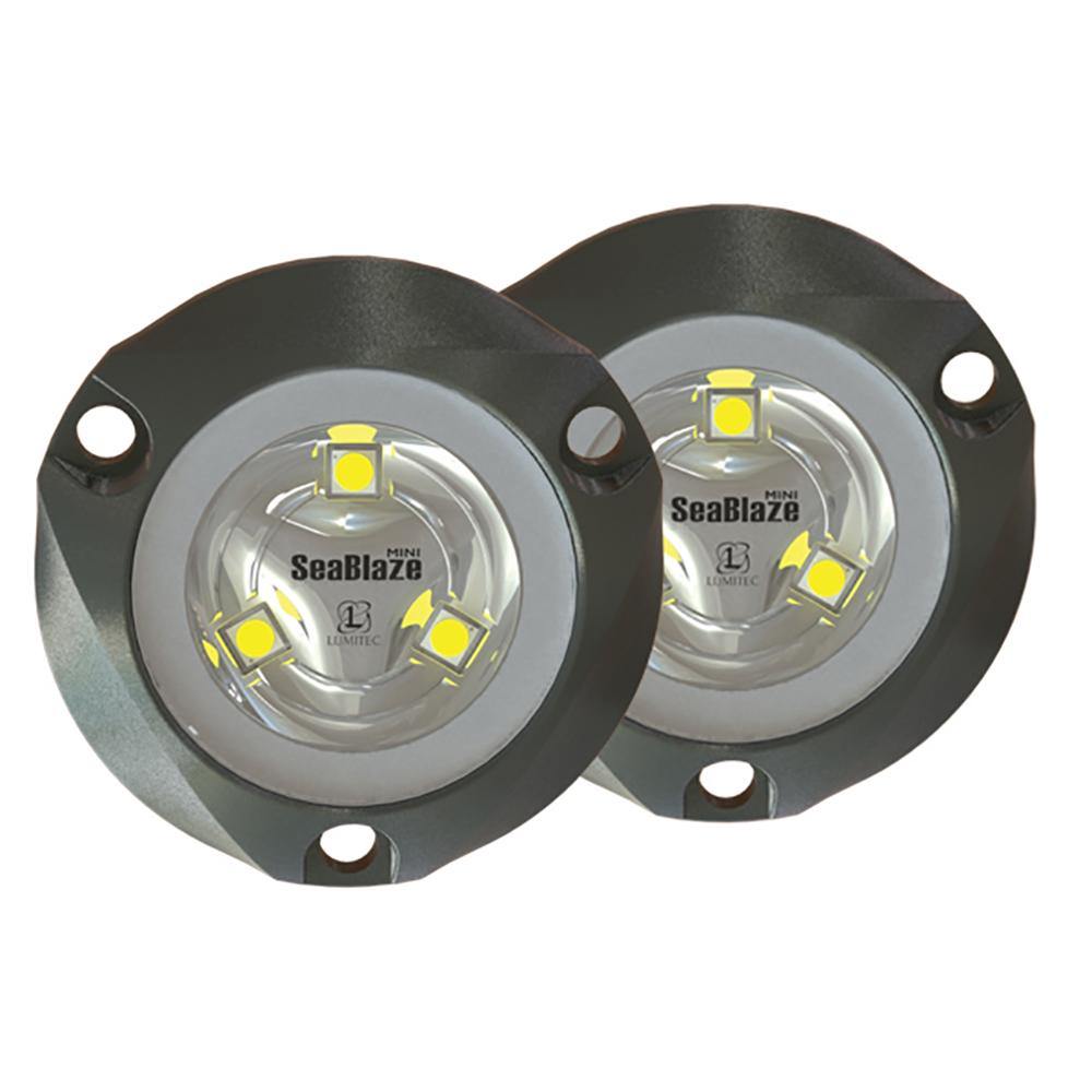 Lumitec SeaBlaze Mini Underwater Light - Pair - Brushed Finish - White Non-Dimming [101245] - Bulluna.com
