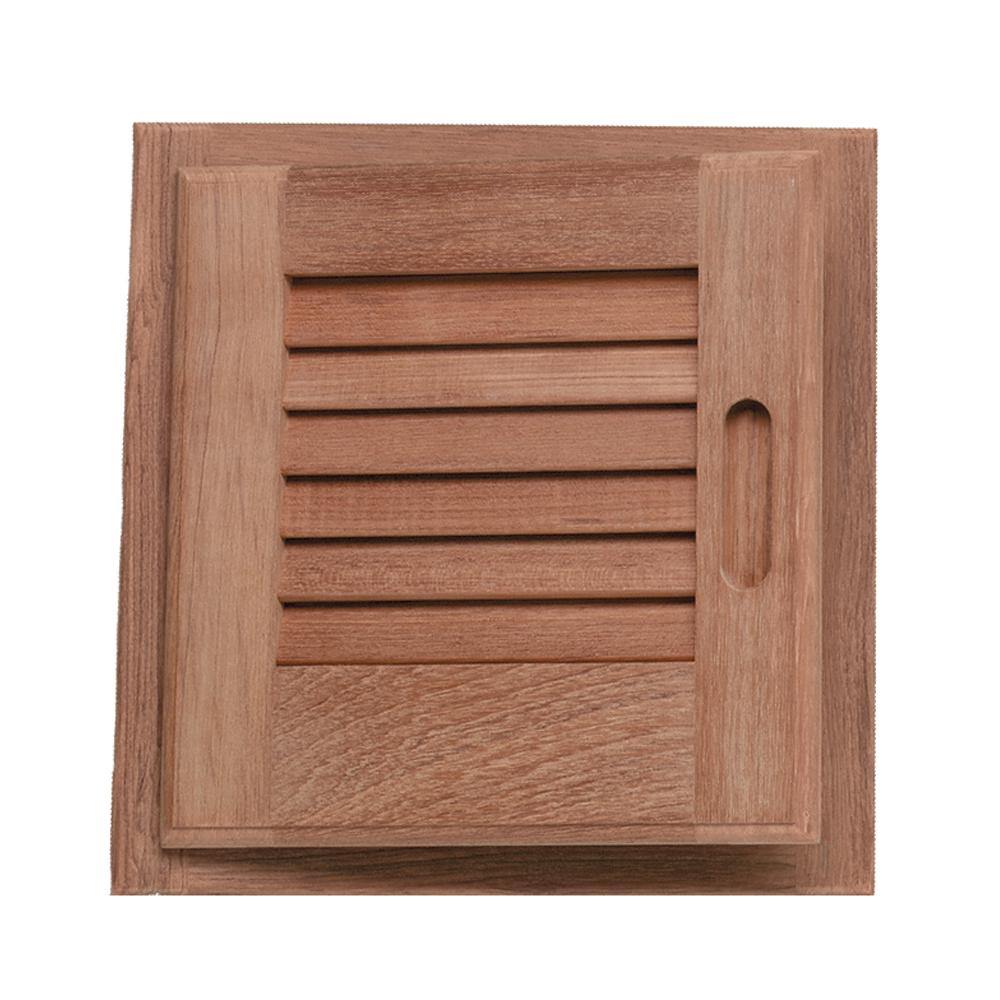Whitecap Teak Louvered Door & Frame - Left Hand - 12" x 12" [60721] - Bulluna.com