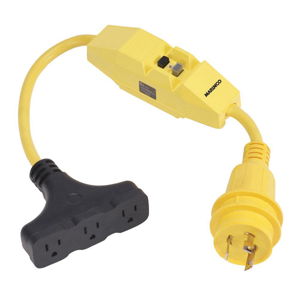 Marinco Dockside 30A to 15A Adapter with GFI [199128] - Bulluna.com