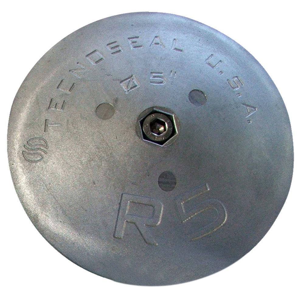 Tecnoseal R5 Rudder Anode - Zinc - 5" Diameter x 7/8" Thickness [R5] - Bulluna.com