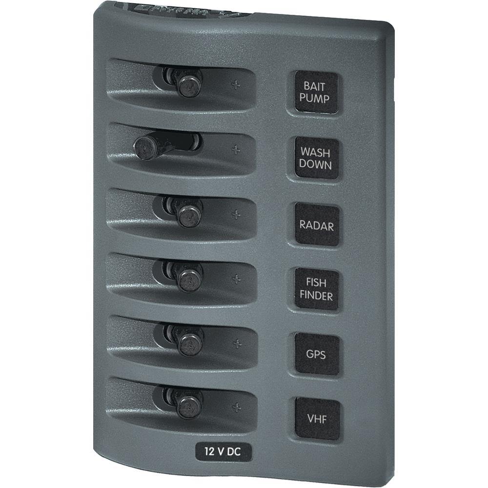 Blue Sea 4307 WeatherDeck 12V DC Waterproof Switch Panel - 6 Position [4307] - Bulluna.com