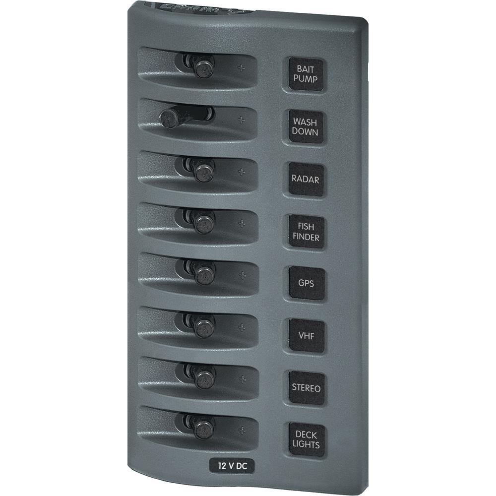 Blue Sea 4309 WeatherDeck 12V DC Waterproof Switch Panel - 8 Position [4309] - Bulluna.com