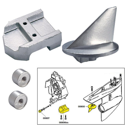 Tecnoseal Anode Kit w/Hardware - Mercury Alpha 1 Gen 1 - Zinc [20800] - Bulluna.com