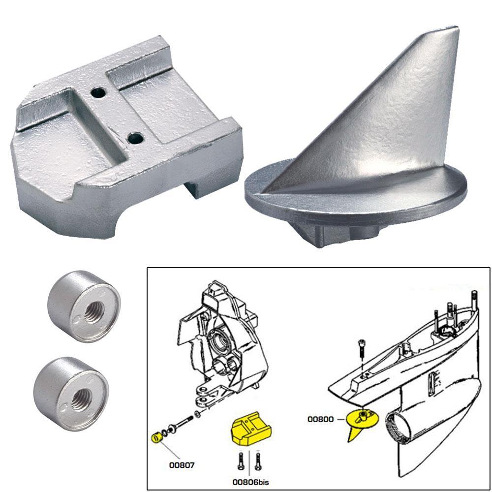 Tecnoseal Anode Kit w/Hardware - Mercury Alpha 1 Gen 1 - Aluminum [20800AL] - Bulluna.com