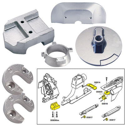 Tecnoseal Anode Kit w/Hardware - Mercury Alpha 1 Gen 2 - Aluminum [20801AL] - Bulluna.com