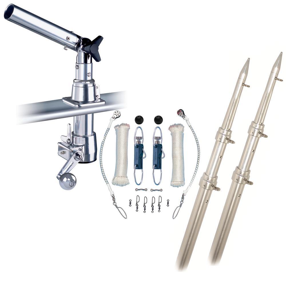 Rupp Z-30 Top Gun Outrigger Kit w/15' Telescoping Poles & Complete Single Line Rigging Kit w/Klickers Release Clips [Z30-TPGN-15T] - Bulluna.com