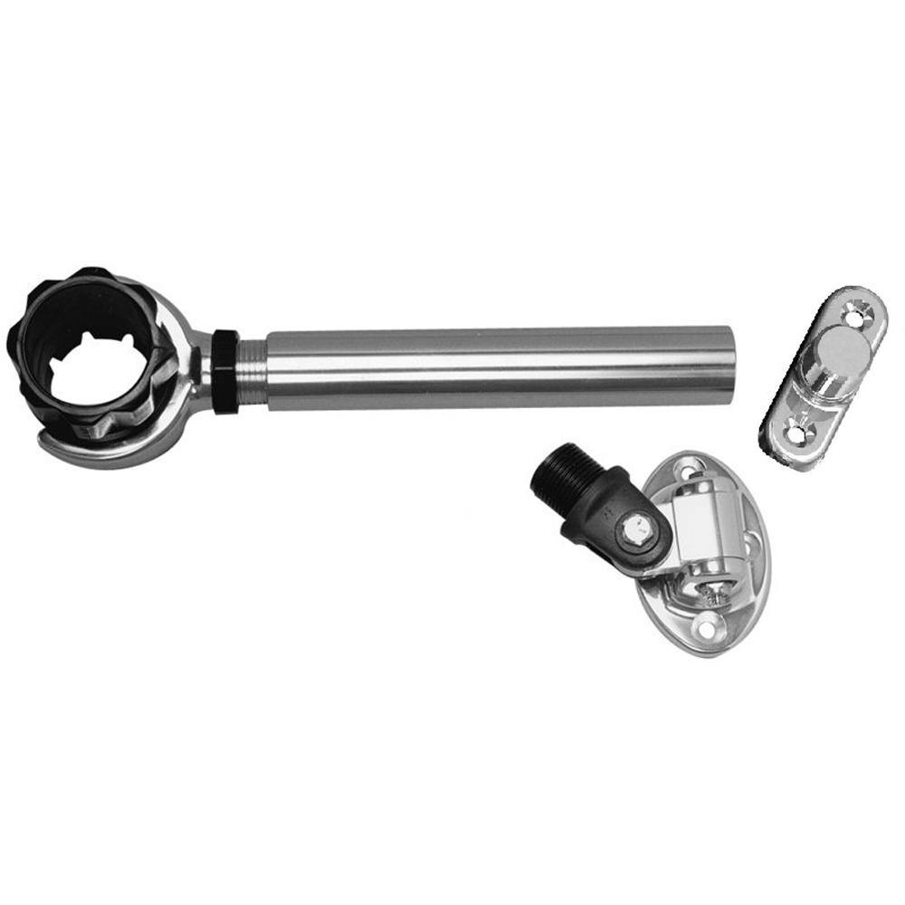 Rupp Threaded Antenna Support w/6" Pipe Mount, Oval 4-Way Base & 1.5" Collar [PAK-0005] - Bulluna.com