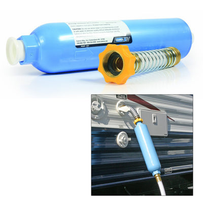 Camco TastePURE KDF/Carbon Water Filter w/Flexible Hose Protector [40043] - Bulluna.com