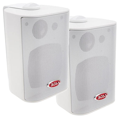 Boss Audio MR4.3W 4" 3-Way Marine Box Speakers (Pair) - 200W - White [MR4.3W] - Bulluna.com